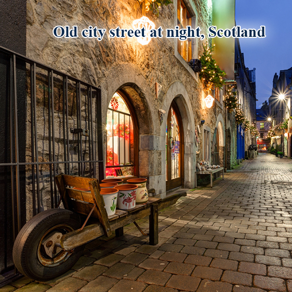 Old City Street at night, Scotland